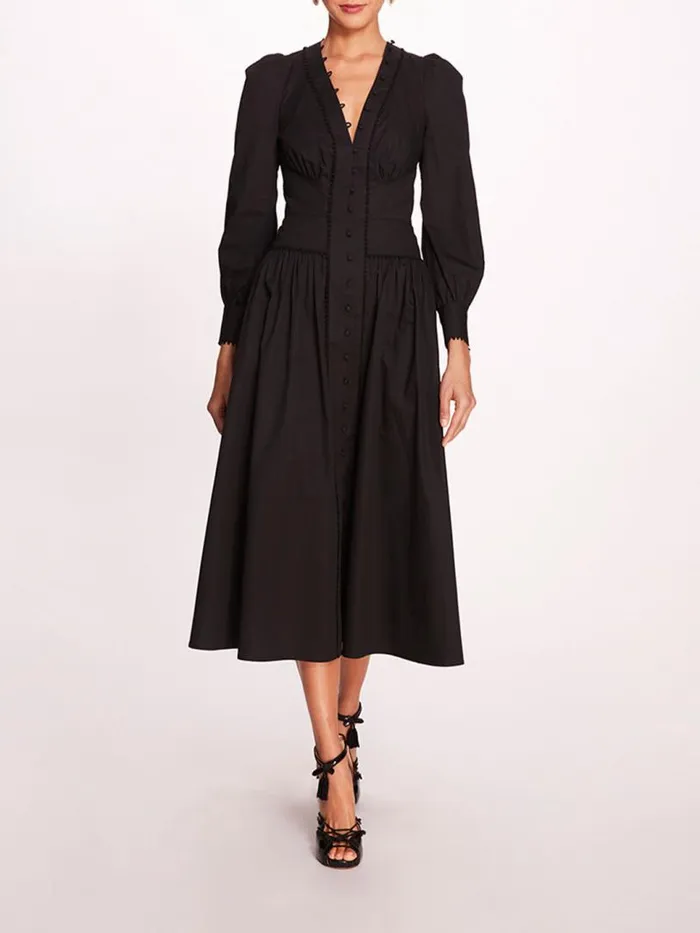 Marchesa Marchesa Rosa Tansy Midi Dress Black 8211 Women