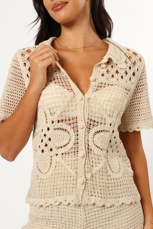 Matching Sets Harlowe Knit Top Natural Petal and Pup Women