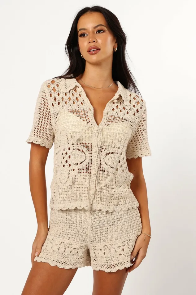 Matching Sets Harlowe Knit Top Natural Petal and Pup Women