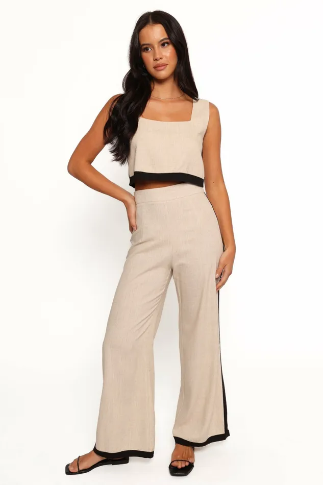 Matching Sets Women Phoebe Pant Oatmeal Black Petal and Pup