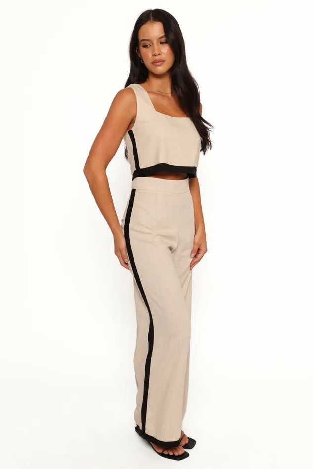 Matching Sets Women Phoebe Pant Oatmeal Black Petal and Pup