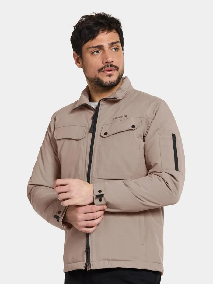 Max Jacket Ash Brown Men Didriksons Insulated Jackets