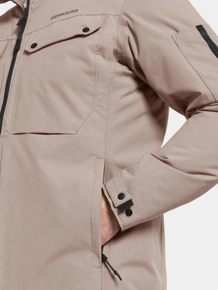 Max Jacket Ash Brown Men Didriksons Insulated Jackets