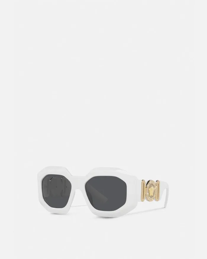 Maxi Medusa Biggie Squared Sunglasses White Women Versace Sunglasses