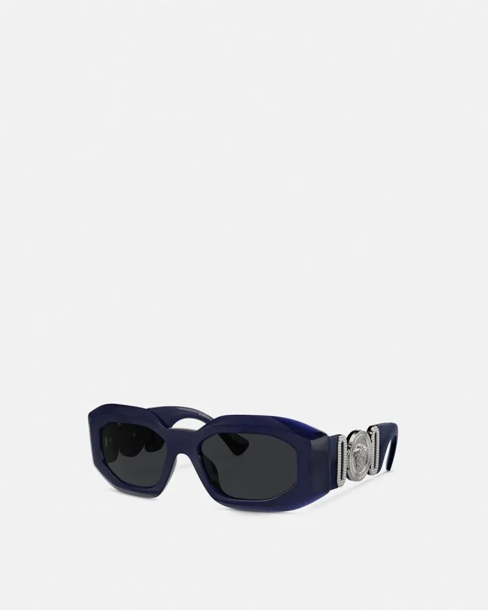 Maxi Medusa Biggie Sunglasses Blue WomenMen Versace Sunglasses