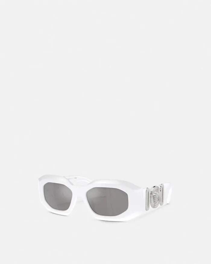 Maxi Medusa Biggie Sunglasses White WomenMen Versace Sunglasses