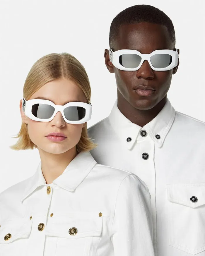Maxi Medusa Biggie Sunglasses White WomenMen Versace Sunglasses