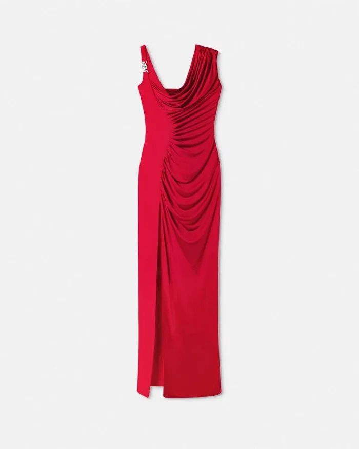 Medusa 03995 Draped Gown Red Women Versace Dresses