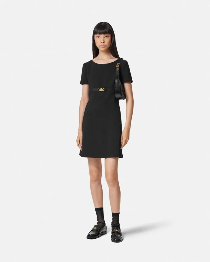 Medusa 03995 ShortSleeved Mini Dress Black Women Versace Dresses
