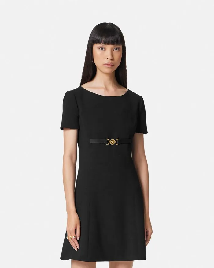 Medusa 03995 ShortSleeved Mini Dress Black Women Versace Dresses