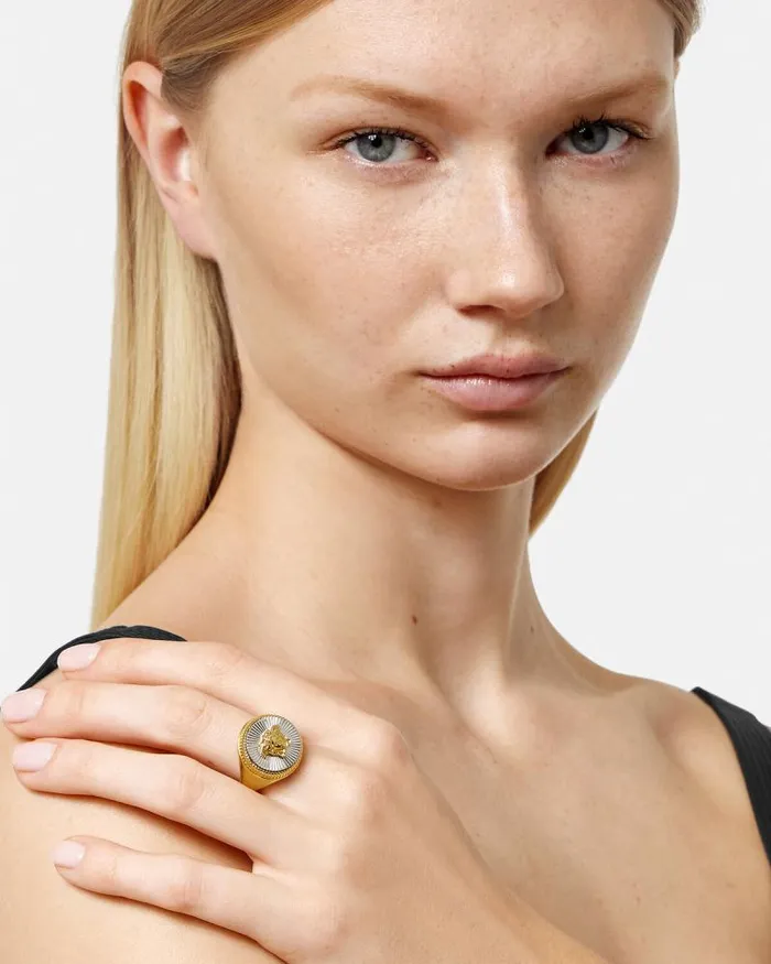 Medusa Biggie Ring Silvergold Women Versace Rings