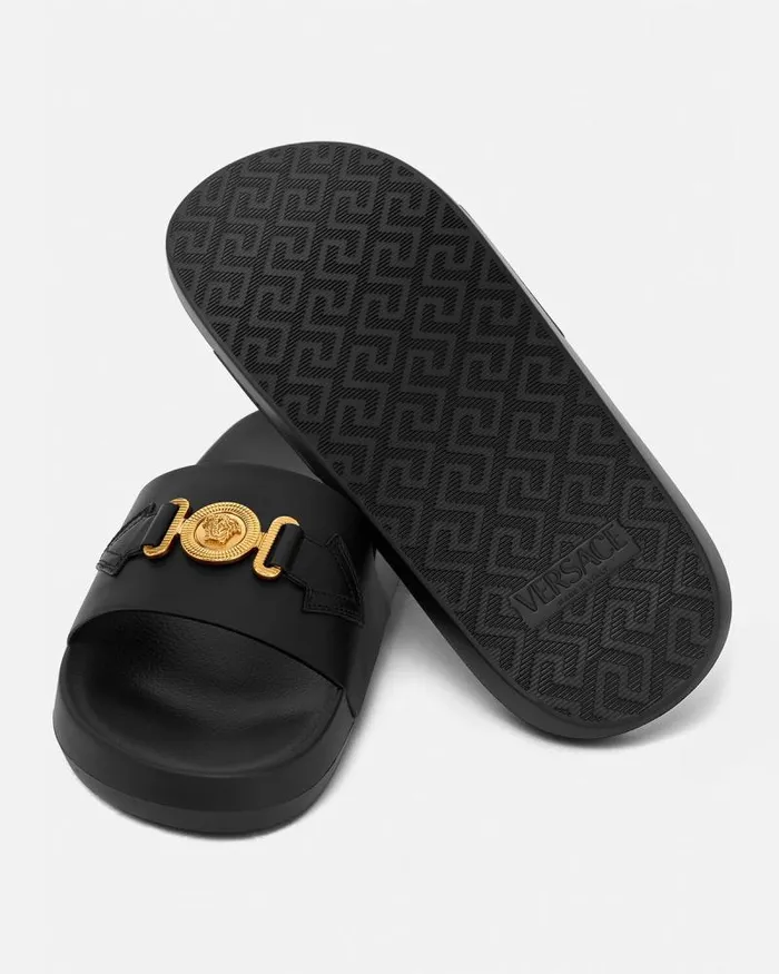 Medusa Biggie Sliders Blackgold Men Versace Sandals and Slides