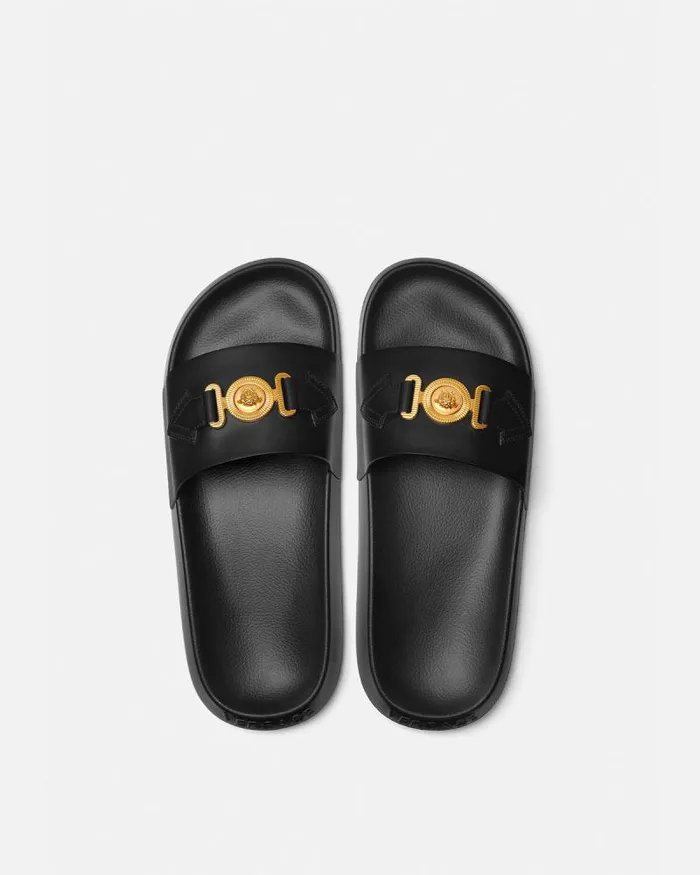 Medusa Biggie Sliders Blackgold Men Versace Sandals and Slides