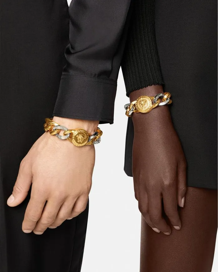 Medusa Chain Bracelet Gold WomenMen Versace Bracelets