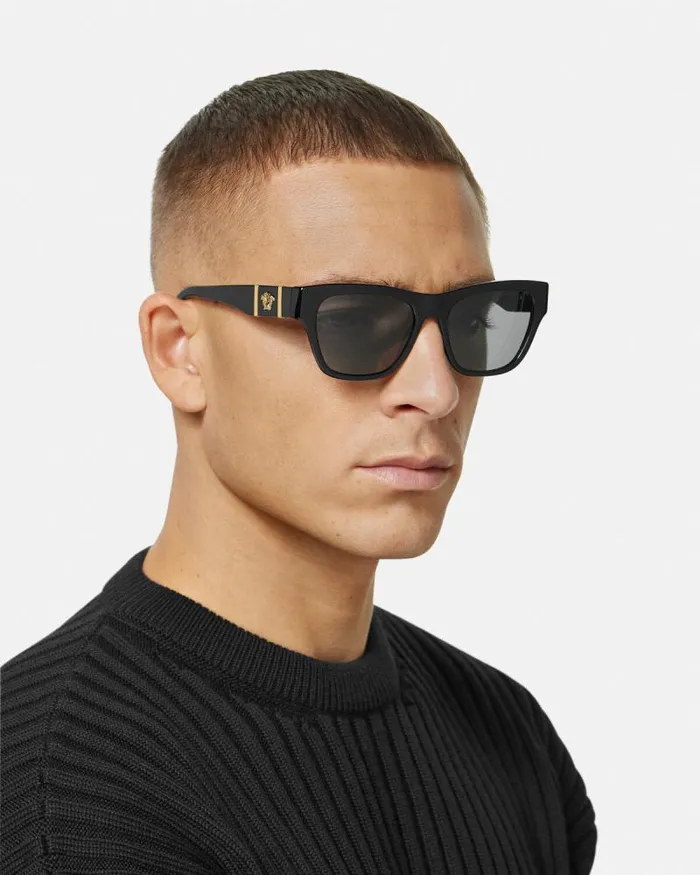 Medusa Legend Squared Sunglasses Blackgold Men Versace Sunglasses