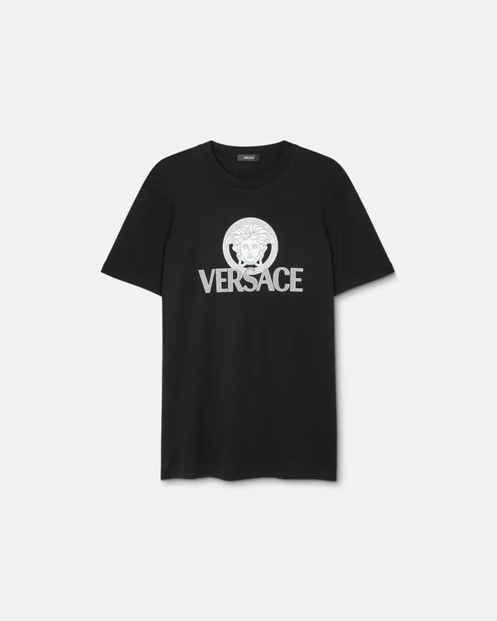 Medusa Logo TShirt Black Men Versace TShirts and Polos