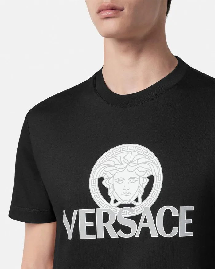 Medusa Logo TShirt Black Men Versace TShirts and Polos