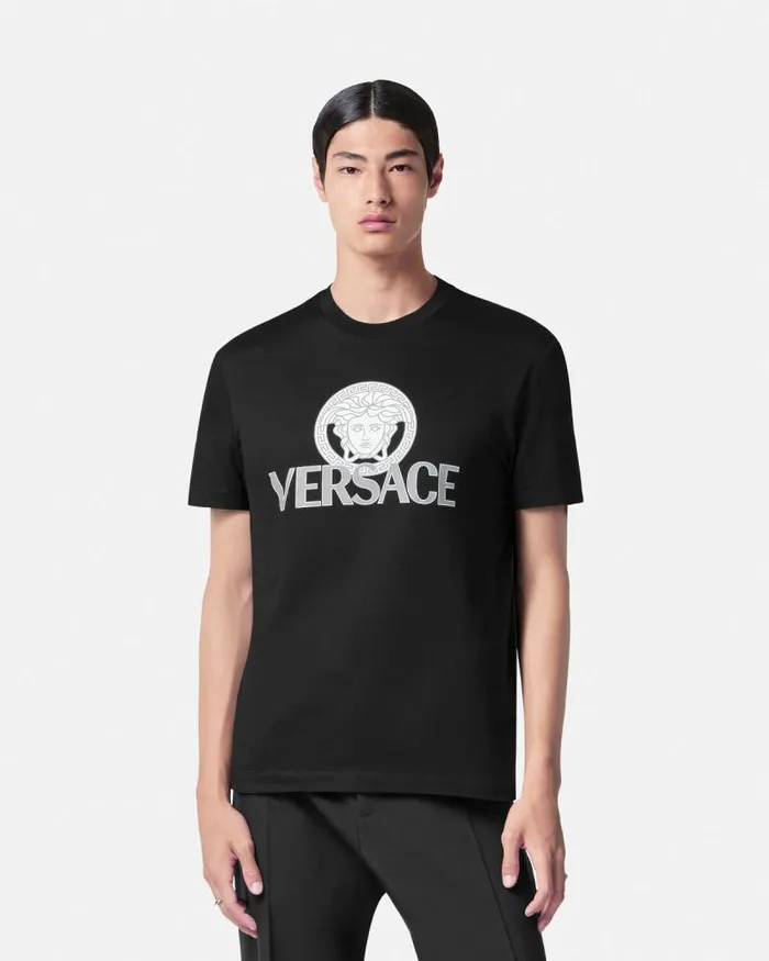 Medusa Logo TShirt Black Men Versace TShirts and Polos