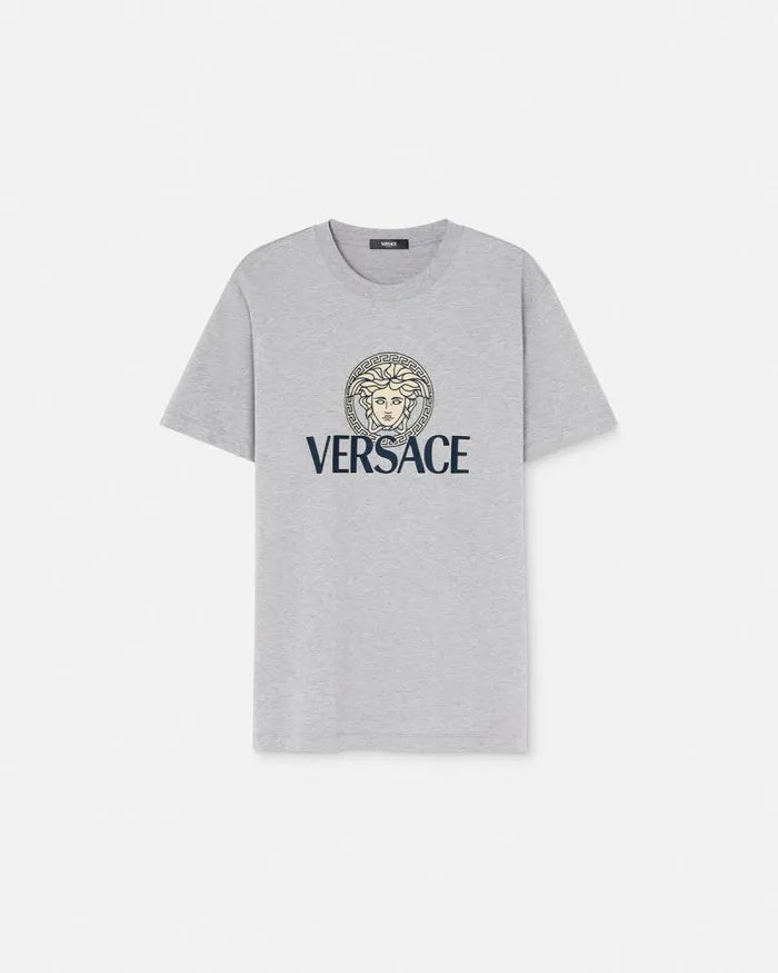 Medusa Logo TShirt Gray Men Versace TShirts and Polos