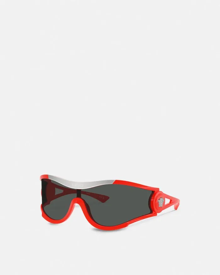 Medusa Medallion Shield Sunglasses Red WomenMen Versace Sunglasses