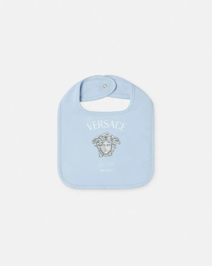 Medusa Milano Baby Bib Light Bluewhite Children Versace Accessories