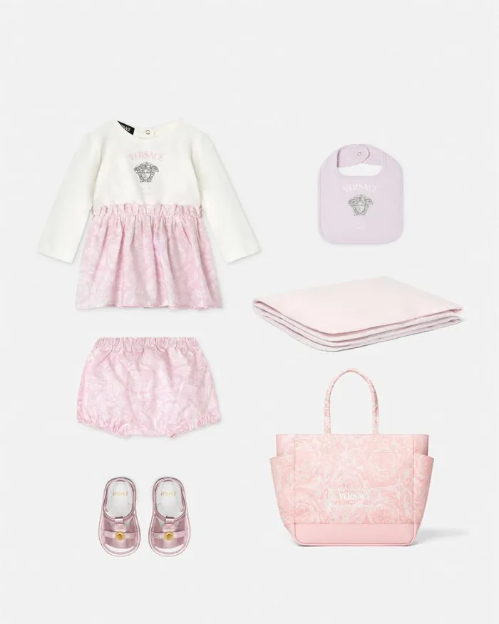 Medusa Milano Baby Dress Set Light Pink Children Versace Clothing