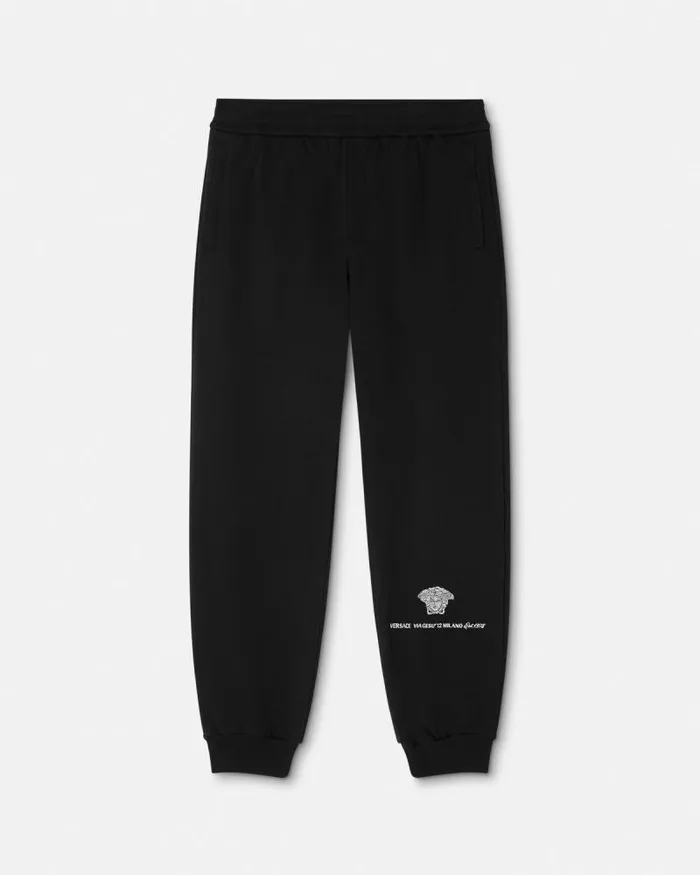 Medusa Milano Sweatpants Black Men Versace Pants and Shorts