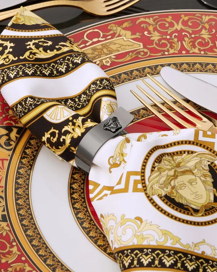 Medusa Napkin Ring Black Home and Lifestyle Versace Accessories