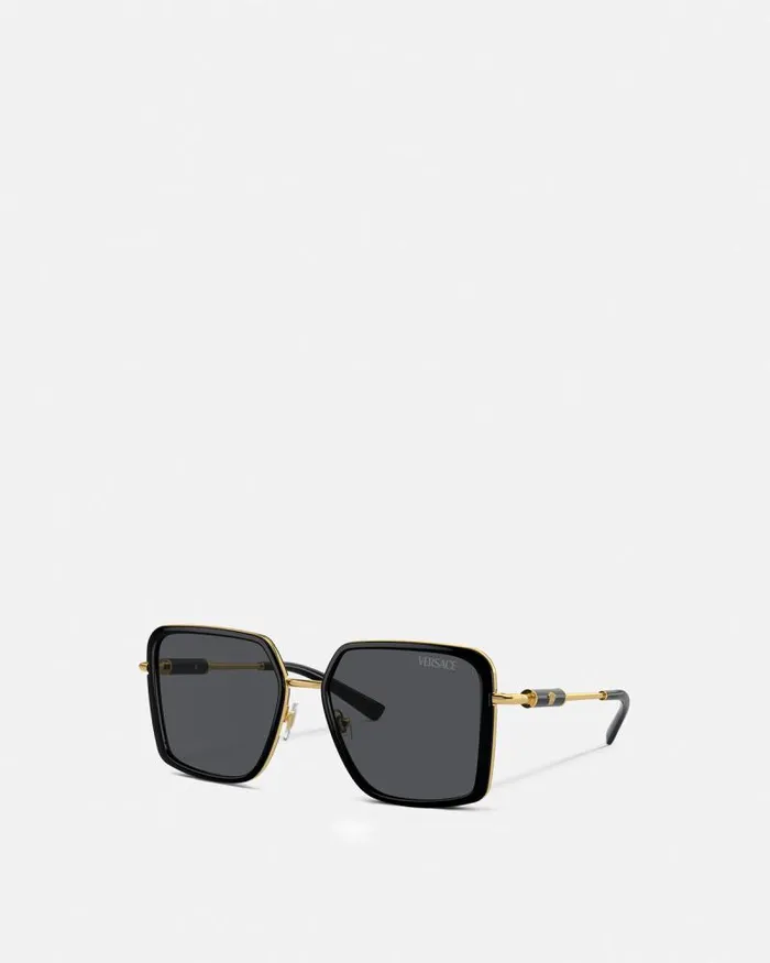 Medusa Roller Squared Sunglasses Blackgold Women Versace Sunglasses