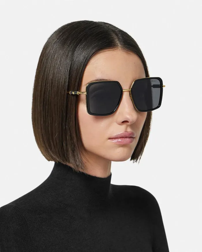 Medusa Roller Squared Sunglasses Blackgold Women Versace Sunglasses