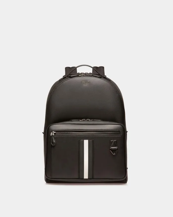 Men Bally Backpacks Mavrick Leather Backpack In Black Black