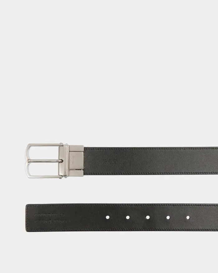 Men Bally Belts Country 35mm Reversible And Adjustable Belt In Black Pennant Motif And Leather Black Men Bally Belts Country 35mm Reversible And Adjustable Belt In Black Pennant Motif And Leather Black