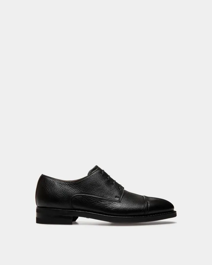 Men Bally Lace Ups and Monks Scribe Un Derby In Black Deer Leather Black