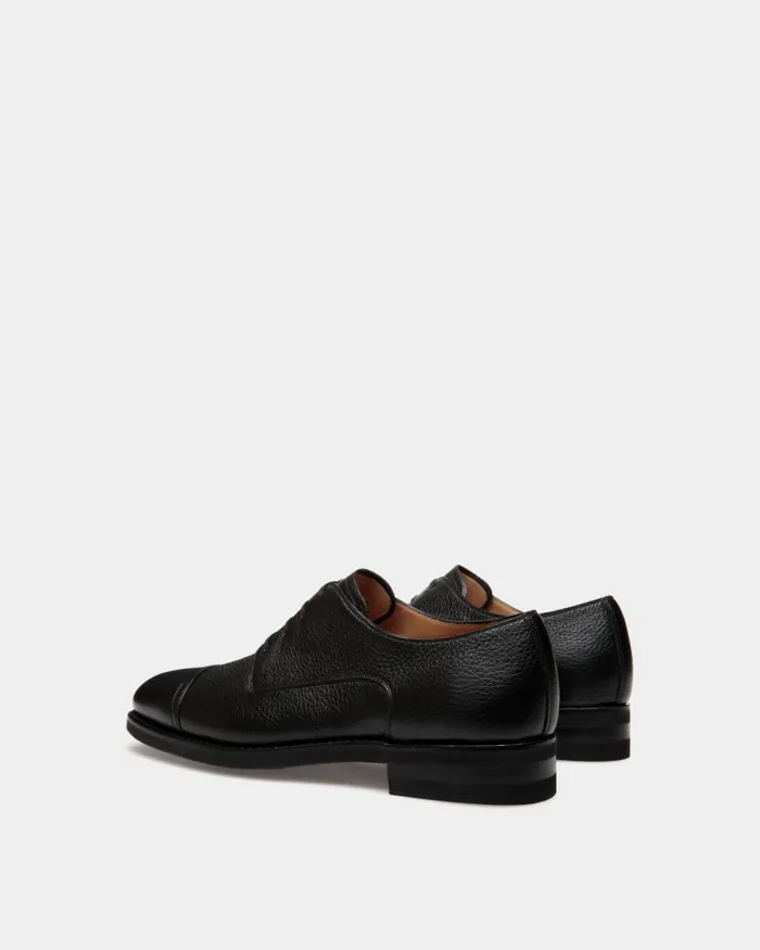 Men Bally Lace Ups and Monks Scribe Un Derby In Black Deer Leather Black Men Bally Lace Ups and Monks Scribe Un Derby In Black Deer Leather Black