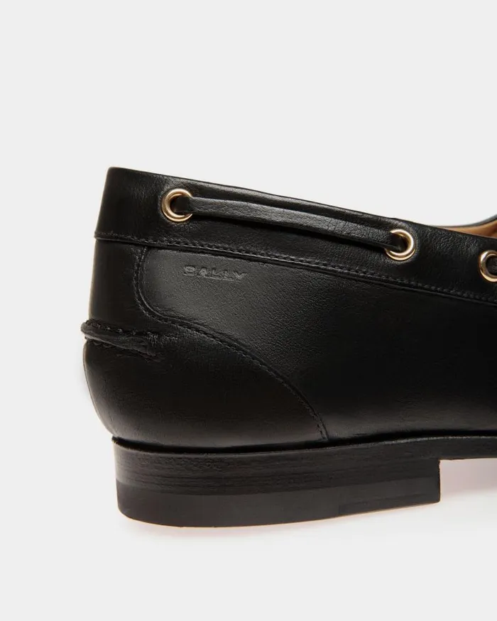 Men Bally Loafers and Moccasins Plume Moccasin In Black Leather Black Men Bally Loafers and Moccasins Plume Moccasin In Black Leather Black