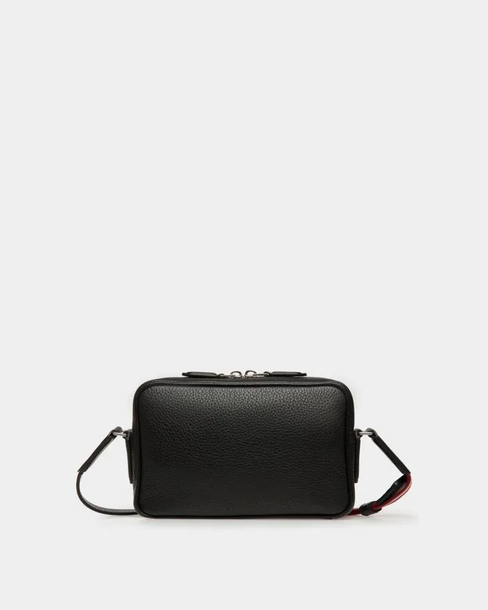 Men Bally Messenger Bags Code Crossbody Bag In Black Grained Leather Black Men Bally Messenger Bags Code Crossbody Bag In Black Grained Leather Black
