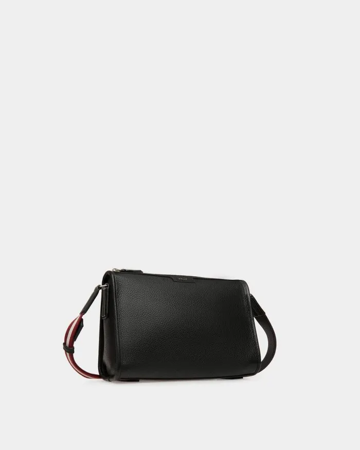 Men Bally Messenger Bags Code Small Messenger Bag In Black Grained Leather Black Men Bally Messenger Bags Code Small Messenger Bag In Black Grained Leather Black