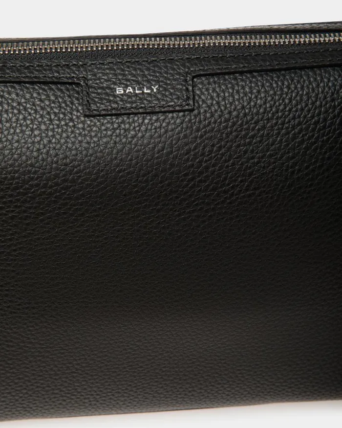 Men Bally Messenger Bags Code Small Messenger Bag In Black Grained Leather Black Men Bally Messenger Bags Code Small Messenger Bag In Black Grained Leather Black