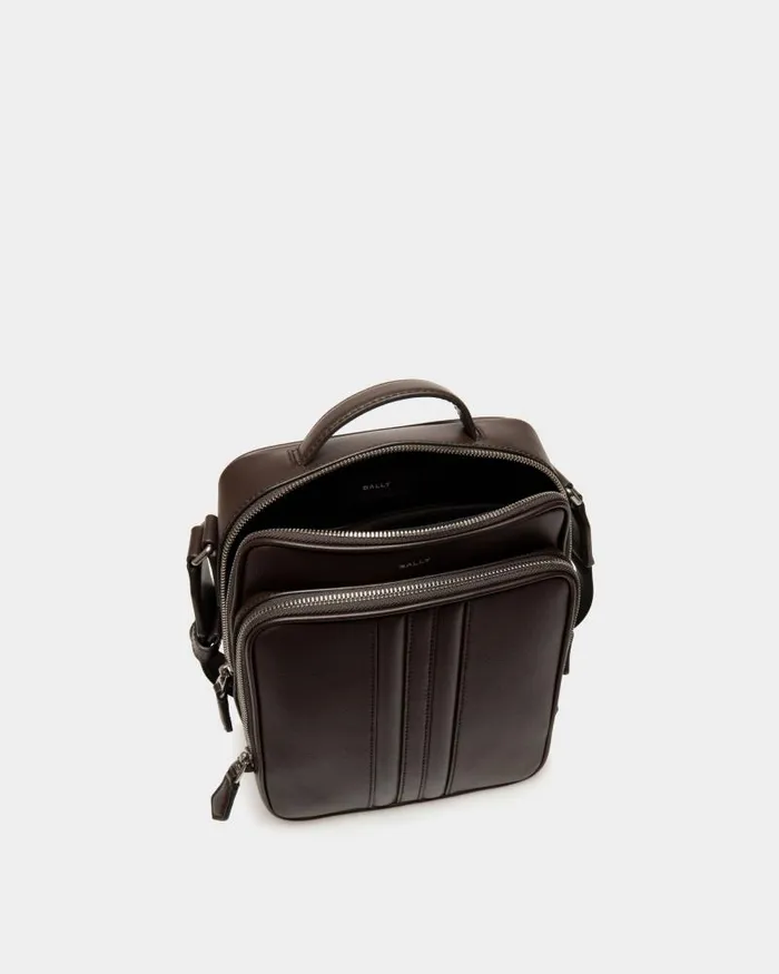 Men Bally Messenger Bags Mythos Crossbody Bag In Ebano Recycled Leather Brown Men Bally Messenger Bags Mythos Crossbody Bag In Ebano Recycled Leather Brown