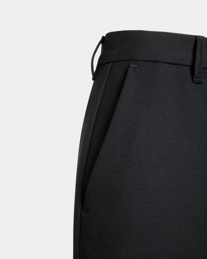 Men Bally Pants Flared Pants In Navy Blue Wool Blue Men Bally Pants Flared Pants In Navy Blue Wool Blue