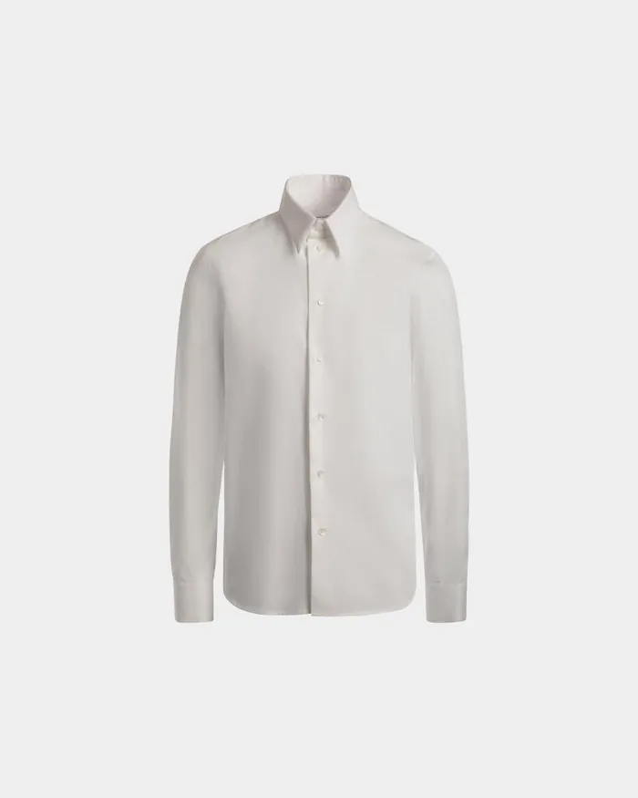 Men Bally Shirts and TShirts Long Sleeve Shirt In White Cotton White
