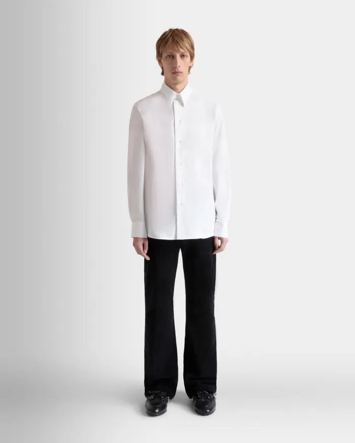Men Bally Shirts and TShirts Long Sleeve Shirt In White Cotton White