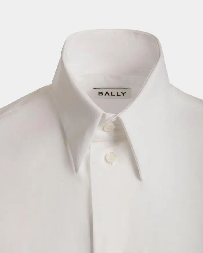 Men Bally Shirts and TShirts Long Sleeve Shirt In White Cotton White