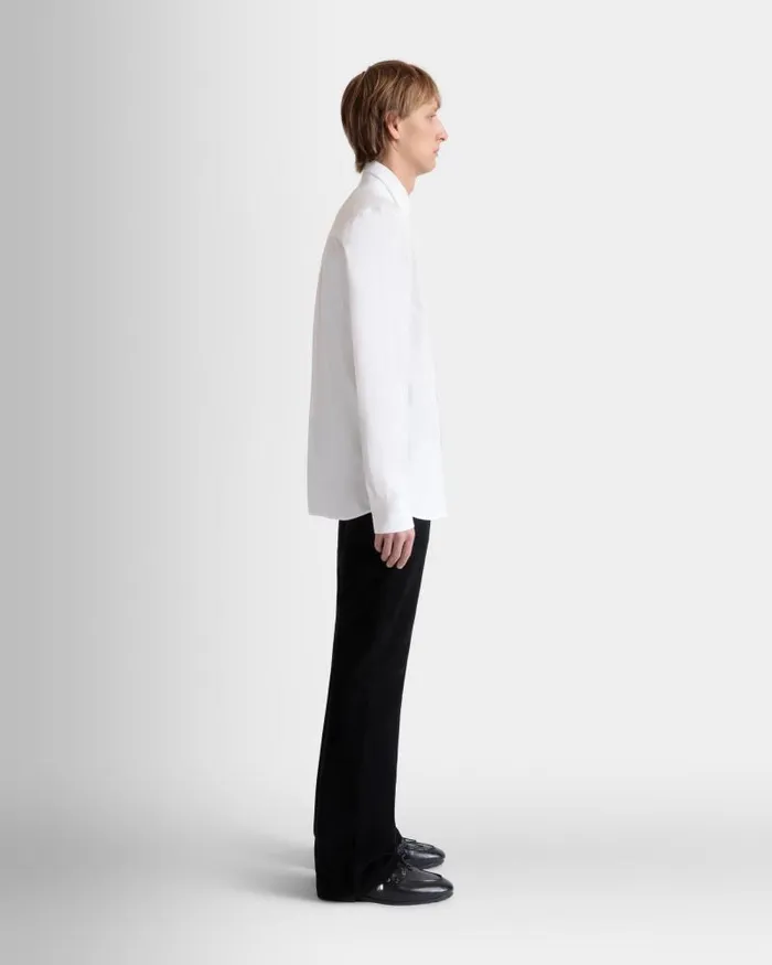 Men Bally Shirts and TShirts Long Sleeve Shirt In White Cotton White