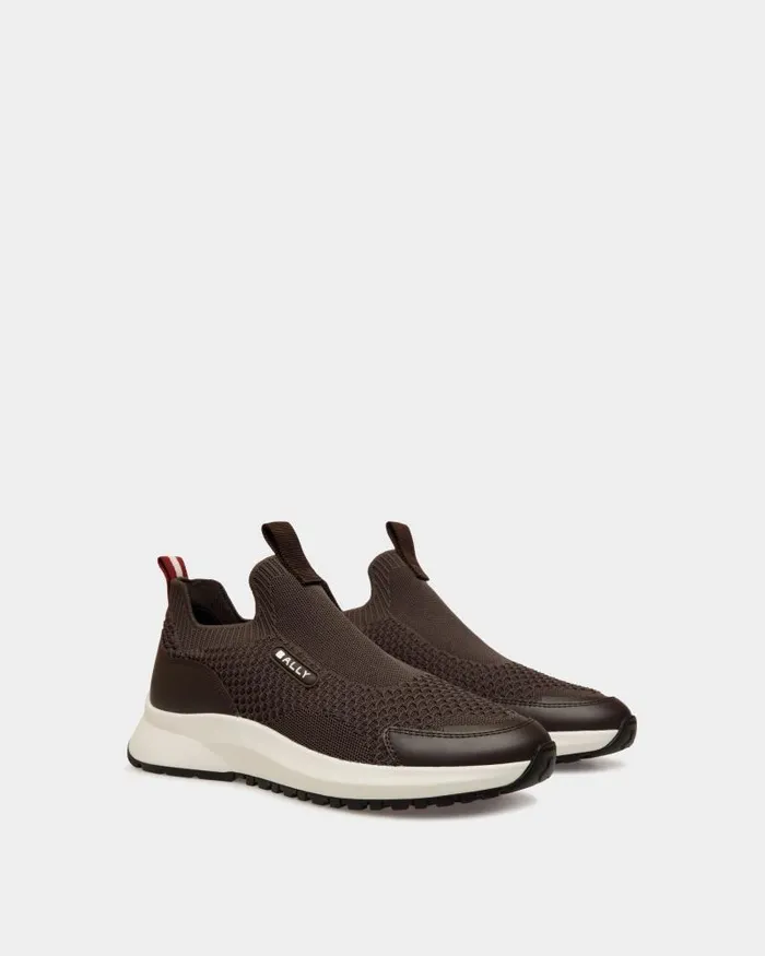 Men Bally Sneakers Outline Sneaker In Ebano Knit Brown Men Bally Sneakers Outline Sneaker In Ebano Knit Brown