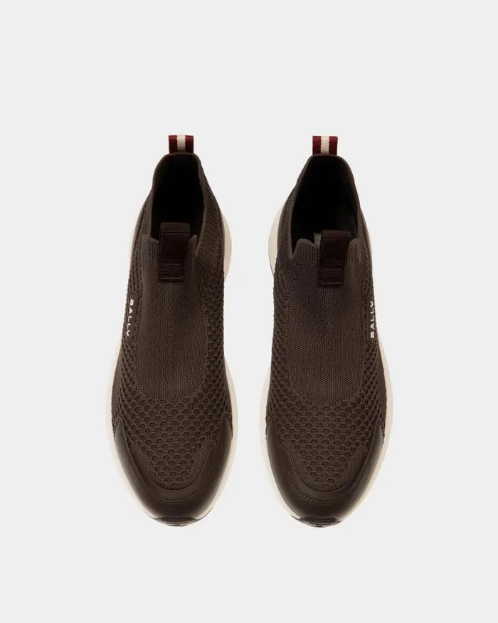 Men Bally Sneakers Outline Sneaker In Ebano Knit Brown Men Bally Sneakers Outline Sneaker In Ebano Knit Brown