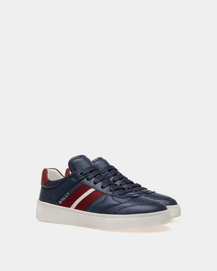 Men Bally Sneakers Raise Sneaker In Blue Leather Blue