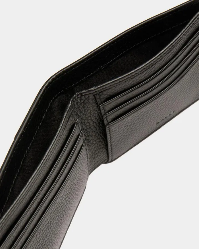 Men Bally Wallets and Card Holders Ribbon Wallet In Black Leather Black