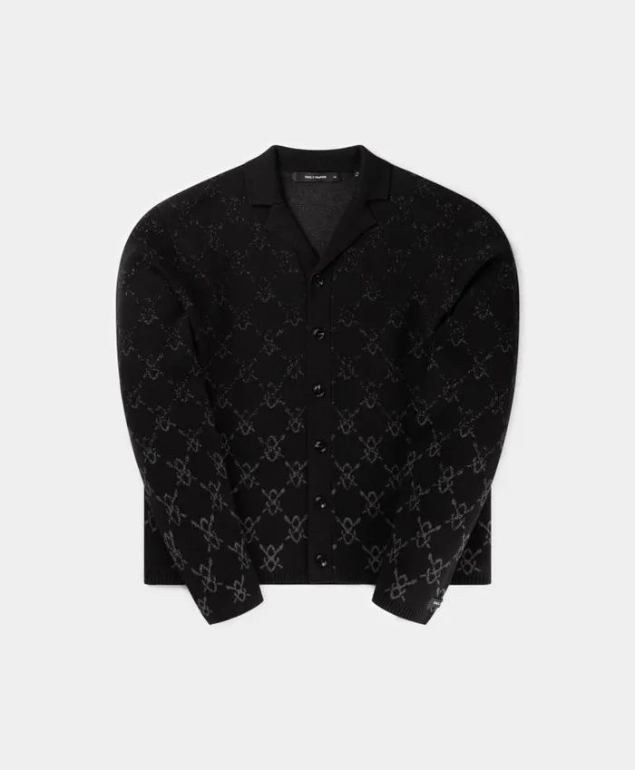 Men Black Kirabo Gradient Knit Boxy Cardigan Daily Paper Knitwear