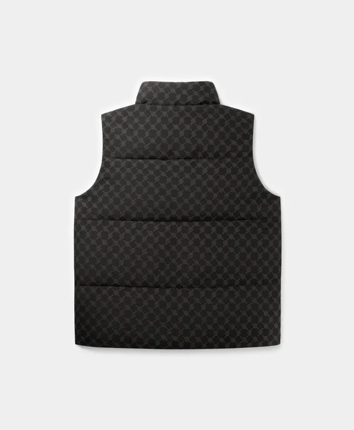 Men Black Pondo Cotton Monogram Bodywarmer Daily Paper Jackets